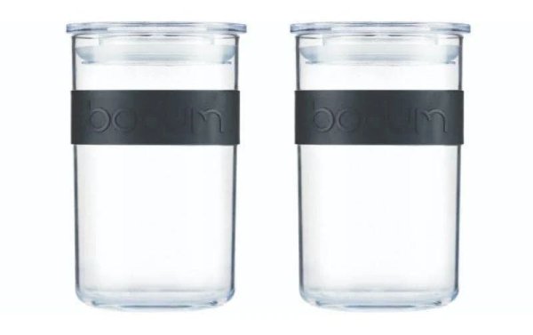 Bodum Vorratsglas Presso 2 Stück, 0.6 l, Schwarz/Transparent