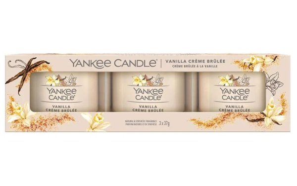 Yankee Candle Duftkerze Vanilla Crème Brulee 3 Stück