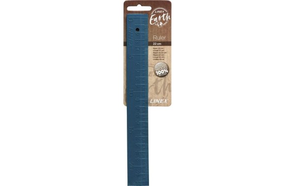 Linex Lineal Earth 22 cm, Blau