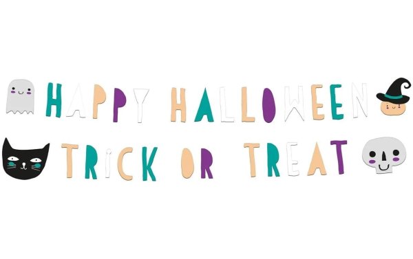 Folat Pappartikel Girlande Buchstaben Happy Halloween mehrfarbig