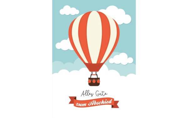 Cart Abschiedskarte Heissluftballon A4