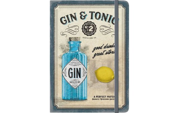 Nostalgic Art Notizbuch Gin & Tonic A5, Dot, Mehrfarbig