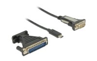 Delock Adapterkabel USB Type-C – RS-232 DB9 ;DB25 1.8 m