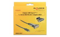 Delock Adapterkabel USB Type-C – RS-232 DB9 ;DB25 1.8 m