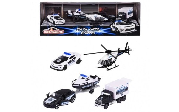 Majorette Polizei-Fahrzeuge – Geschenk-Set mit 4 Spielzeugautos