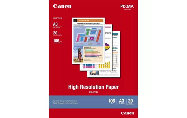 Canon Fotopapier HR-101N High Resolution A3 106 g/m² 20 Stück