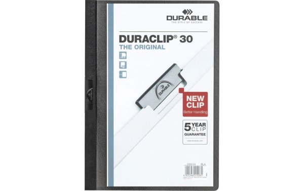 DURABLE Klemmhefter Duraclip 30 A4 5 x Schwarz