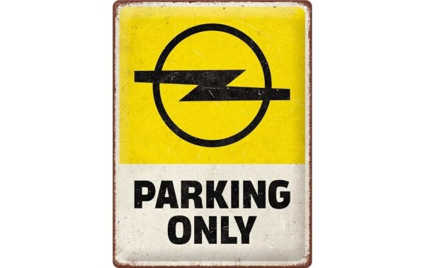 Nostalgic Art Schild Opel Parking only 30 x 40 cm, Metall