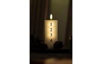 Sirius LED-Kerze Sille Advent, Ø 7 x 15 cm, Weiss, Wiederaufladbar