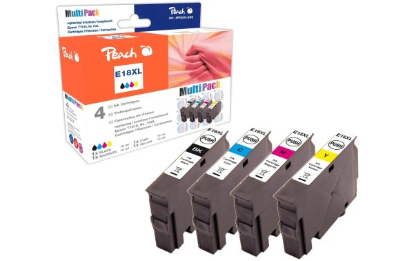 Peach Tintenset Epson T1811-T1814 BK, C, M, Y