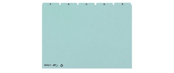 Biella Karteikarten A4 quer A-Z, 100 Stück, Blau