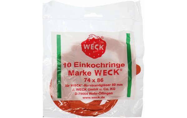 Weck Gummidichtring Ø 8 cm 10 Stück, Rot