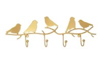 Tranquillo Wandhaken 4-fach, Vogel, Gold, 36 cm