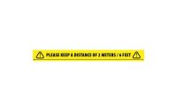 Advance Warnband Social Distancing Tape English 50 mm x 66 m, Gelb