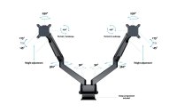 Multibrackets Tischhalterung Gas Lift Arm Dual SbS bis 10 kg – Schwarz