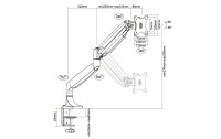 Multibrackets Tischhalterung Gas Spring bis 8 kg – Schwarz