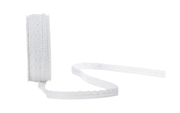 Spyk Spitzenband Liza Spitzen 10 mm x 10 m, Weiss