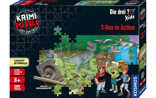 Kosmos Krimi-Puzzle Die drei??? T-Rex in Action