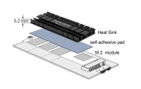Delock M.2-Kühlkörper 70mm, 5.2mm Höhe