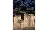 Dameco LED-Figur Geschenkboxen, 3 Stück, Silber