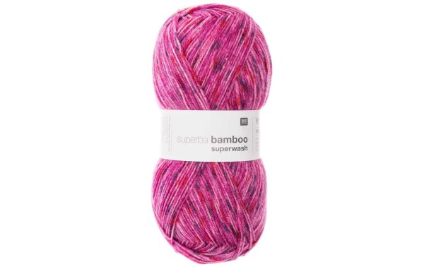 Rico Design Wolle Bamboo für Socken 4-fädig, 100 g, Konfetti Pink