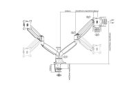 Multibrackets Tischhalterung Gas Spring Dual bis 9 kg – Schwarz