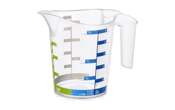 Rotho Messbecher Domino Dekor 5 dl, Transparent