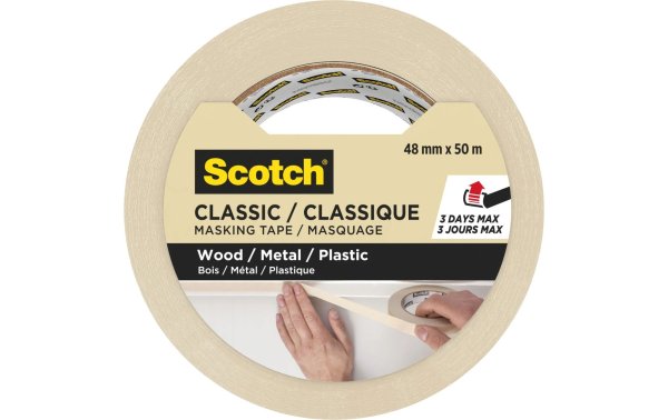 3M Malerabdeckband Scotch Classic 4850 48 mm x 50 m, Beige