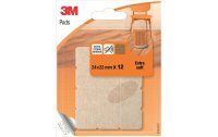 3M Stuhlbeingleiter Pads Extra-Soft 24 x 22 mm, Beige