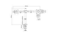 Multibrackets Tischhalterung Basic Dual bis 8 kg – Schwarz