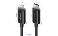 deleyCON USB 2.0-Kabel USB C - Lightning 0.15 m