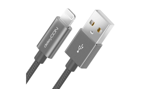 deleyCON USB 2.0-Kabel USB A - Lightning 2 m