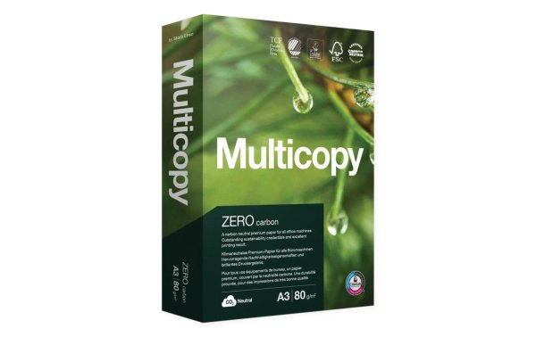 Multicopy Kopierpapier Zero A3, Weiss, 80 g/m², 500 Blatt