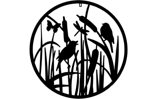 Esschert Design Wanddekoration Vögel ø 60.3 cm, Schwarz