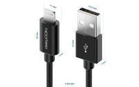 deleyCON USB 2.0-Kabel USB A - Lightning 2 m