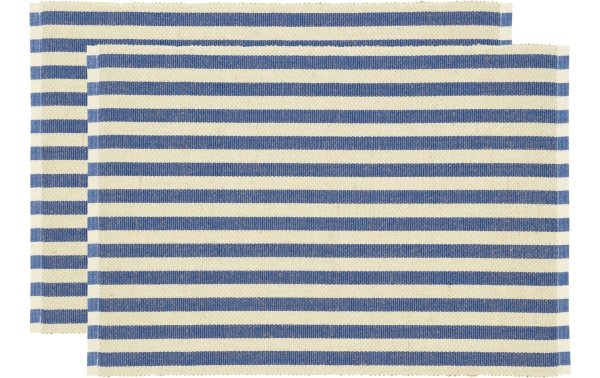 Södahl Tischset Statement Stripe 48 cm x 33 cm, 2 Stück, Beige/Blau