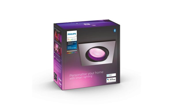 Philips Hue Einbauspot White & Color Ambiance, Centura, Silber, Eckig