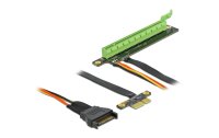 Delock PCI-E Riser Karte x1 zu x16 flexibel, gewinkelt, 30 cm, SATA