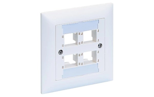 R&M Netzwerkdose EDIZIOdue 88 x 88, 4 x 1 Port leer ws Cat 5 6