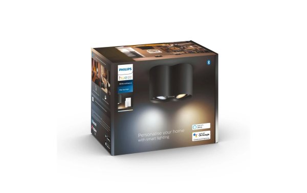 Philips Hue Aufbauspot White Ambiance, Pillar 2 x GU10, Schwarz