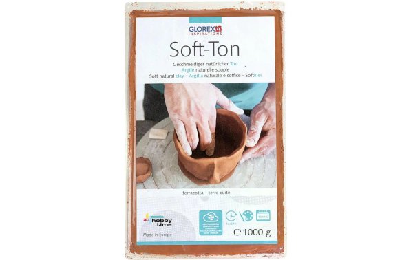 Glorex Modelliermasse Soft-Ton 1000g, Terracotta