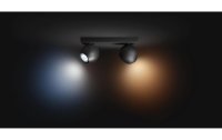 Philips Hue Deckenspot White Ambiance, Buckram, 2 x GU10, Schwarz, BT