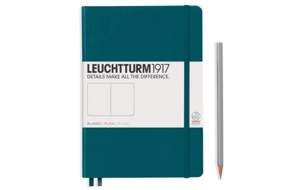 Leuchtturm Notizbuch Medium A5, Blanko,  2-teilig, Pacific Grün