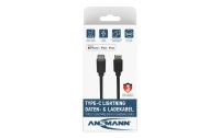 Ansmann USB 2.0-Kabel für iPhone, iPad, USB C - Lightning 1.2 m