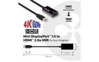 Club 3D Adapter Mini DP 1.4 - HDMI 2.0 HDR, 4K aktiv