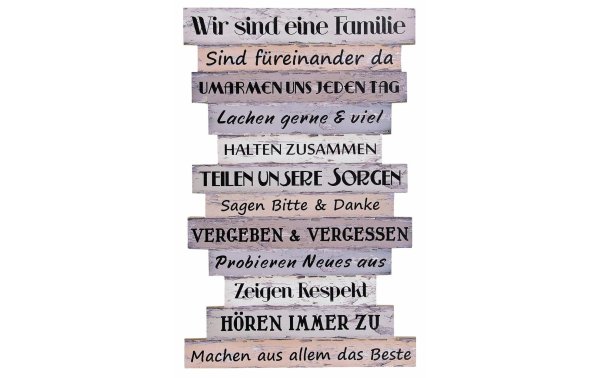 G. Wurm Schild 33 x 51 cm Familienregeln
