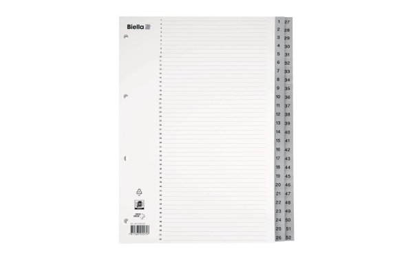 Biella Register A4 1-52 mit Indexblatt