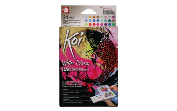 Talens Aquarellfarbe Koi Pocket Field Metallic Fluo 24 Näpfchen