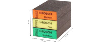 Bosch Professional Unischleifblock Expert-Set S471, 3-teilig, 69 x 97 x 26 mm