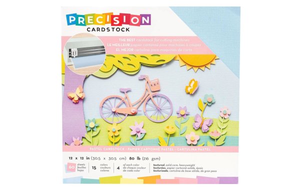 American Crafts Bastelkarton Cardstock Precision Pastel, 15 Farben